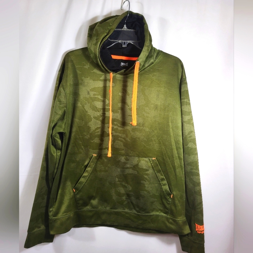 Everlast Sport green with orange accents hoodie   men's M  #935